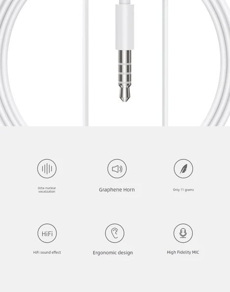 3.5mm Yuvarlak Girişli Mikrofonlu Kulak İçi Kulaklık - Beyaz - 7