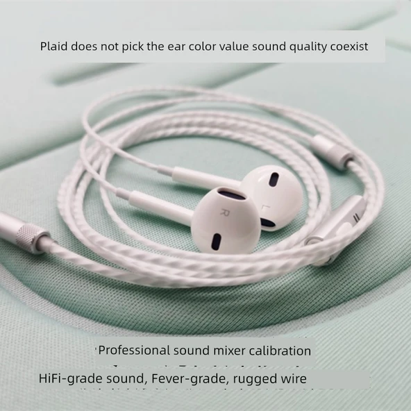 Hi-Fi Kablolu Kulaklık - Apple Girişli Beyaz Kablo - 2