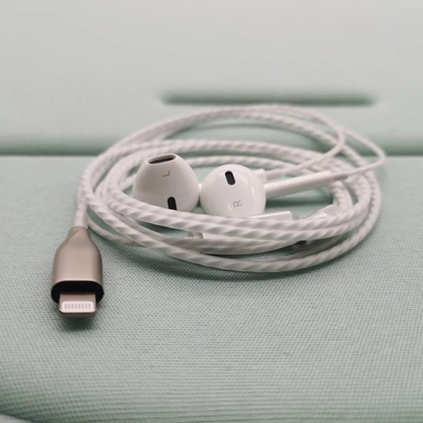 Hi-Fi Kablolu Kulaklık - Apple Girişli Beyaz Kablo