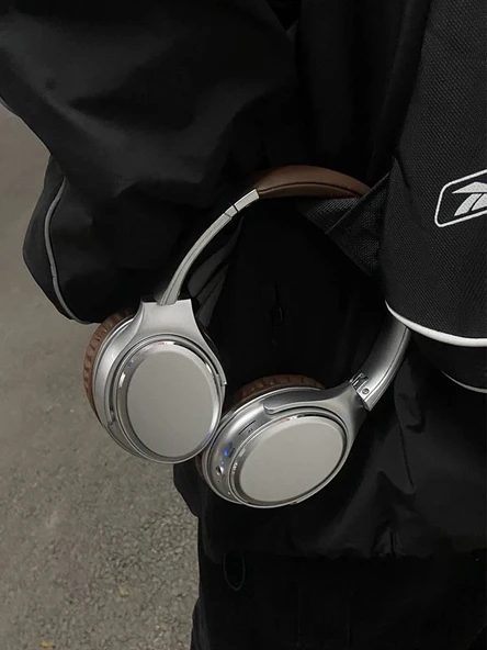 Gürültü Önleyici Bluetooth Retro Kulaklık - Kırmızı - 8
