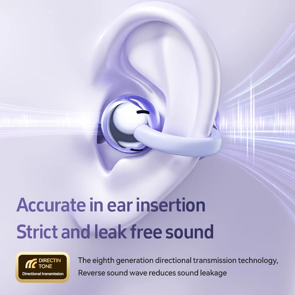 Kulak Klipsli Bluetooth 5.4 Kulaklık - M108 - Siyah Supreme Versiyon - 5