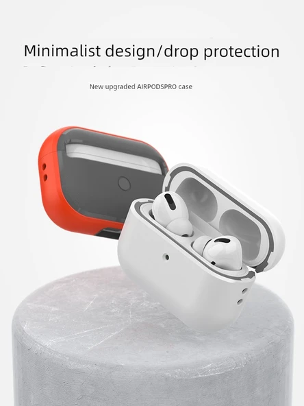 Apple AirPods 3 için Silikon Koruyucu Kılıf - Turuncu - Resim 2