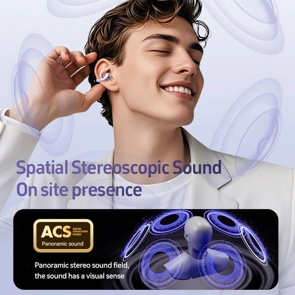 Kulak Klipsli Bluetooth 5.4 Kulaklık - M108 - Siyah Supreme Versiyon - 4