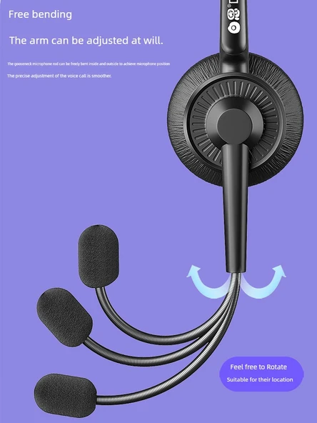 Tek Kulak 3.5mm/4-Pin Tek Girişli Bilgisayar/Telefon Kulaklığı - 2