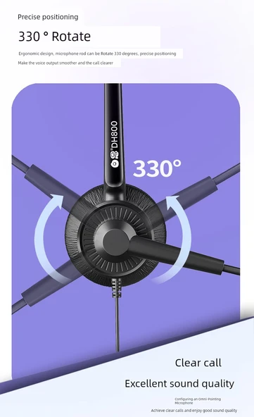 Tek Kulak PC 3.5mm Çift Girişli Bilgisayar Kulaklığı - 6