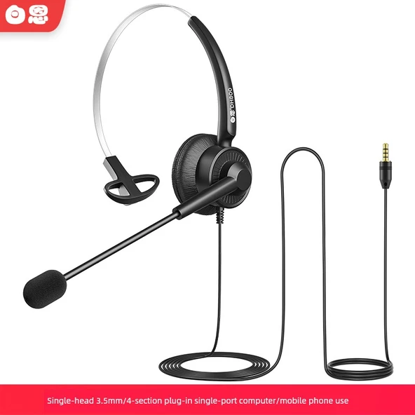 Tek Kulak 3.5mm/4-Pin Tek Girişli Bilgisayar/Telefon Kulaklığı