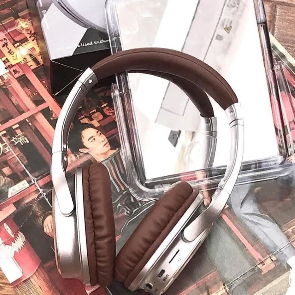 Gürültü Önleyici Bluetooth Retro Kulaklık - Kırmızı - 11