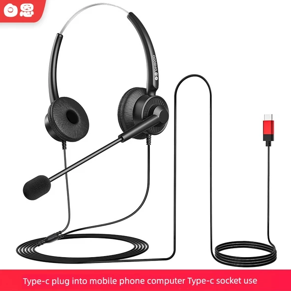 Çift Kulak Type-C Girişli Bilgisayar/Telefon Kulaklığı
