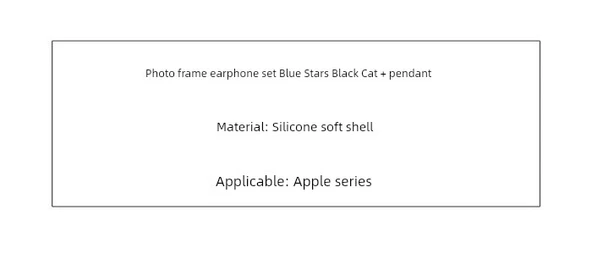 Mavi Yıldızlı Siyah Kedi AirPods Pro 2. Nesil Kılıfı ve Kolye - 7