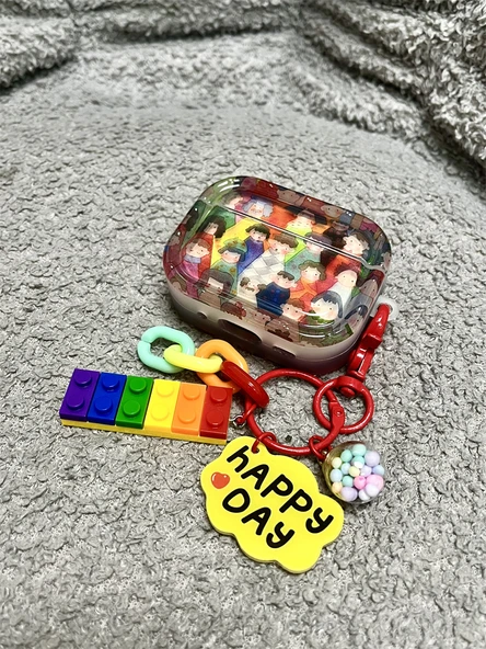 Şeffaf Kalabalık Renkli AirPods 1/2. Nesil Kılıf