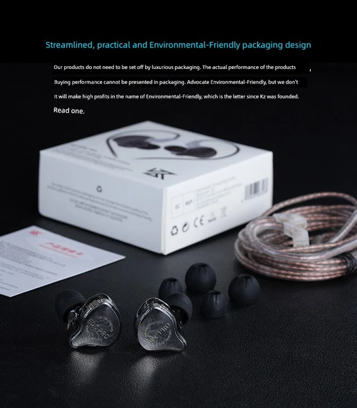 KZ EDC PRO HIFI Kulaklık - Mikrofonsuz - Gümüş Kaplama Kablolu + AM01 DAC - 10