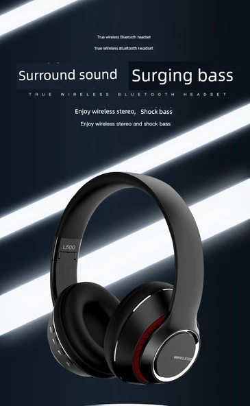 Kablosuz Bluetooth Kulaklık - Kız Pembesi - 6