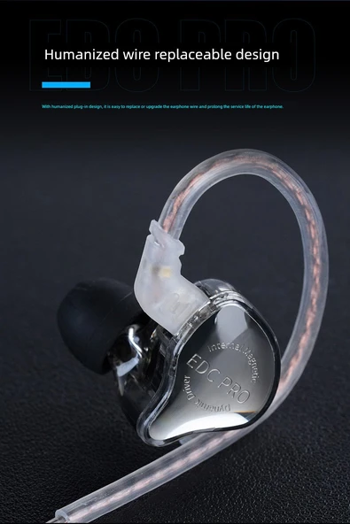 KZ EDC PRO HIFI Kulaklık - Mikrofonsuz - Gümüş Kaplama Kablolu + AM01 DAC - 6