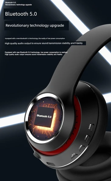 Kablosuz Bluetooth Kulaklık - Kız Pembesi - 11