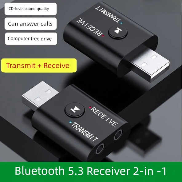 Bluetooth 5.0 Ses Alıcı Verici 2si1 Arada 3.5mm Adaptör - 5