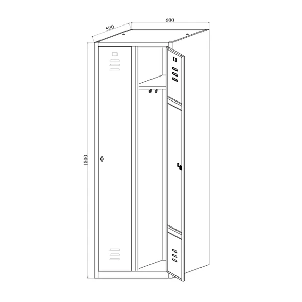 Soyunma Dolabı Metal 2 Kişilik - 5