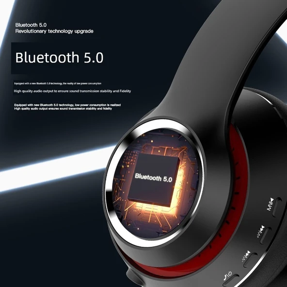 Kablosuz Bluetooth Kulaklık - Kız Pembesi - 4