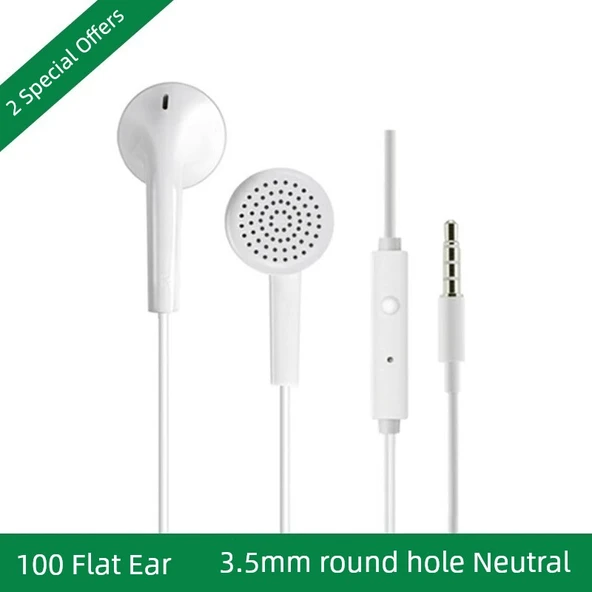 3.5mm Evrensel Kulak İçi Kulaklık - 100 Düz Kulaklık İki Basit Set