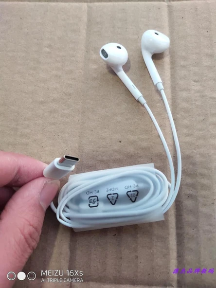 Type-C Gümüş Örgü Orjinal Kulaklık - Standart Paket - Resim 6