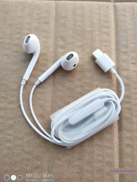 Type-C Gümüş Örgü Orjinal Kulaklık - Standart Paket - Resim 2