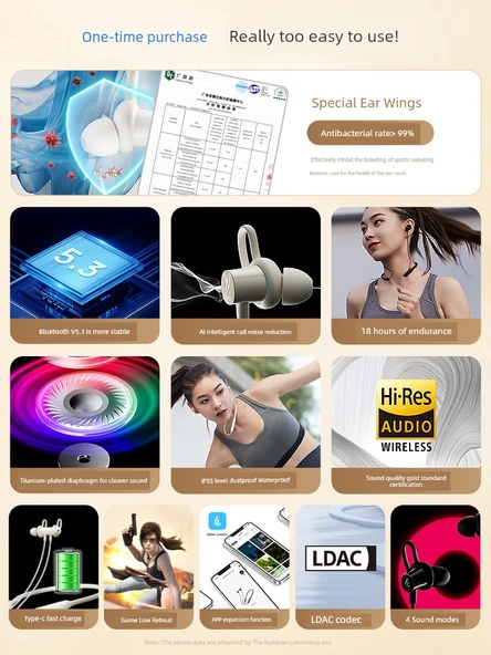 Edifier W200BT FREE Boyuna Asılan Bluetooth Kulaklık - Ay Beyazı - Resim 4