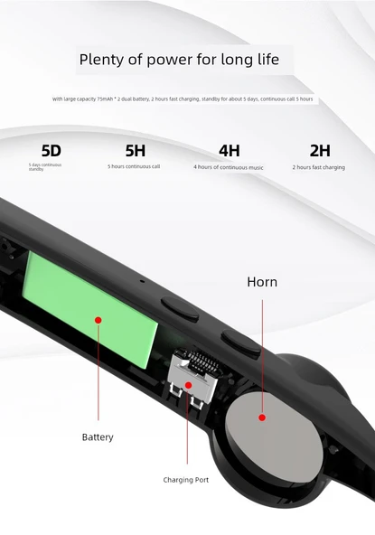 XG88 Bluetooth Açık Ses Akıllı Gözlük Kulaklık - 11