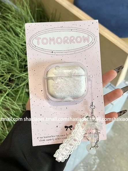 Simli Hareketli Kum Desenli AirPods 3 Koruyucu Kılıf - Tek Parça (Kolye Yok) - 3