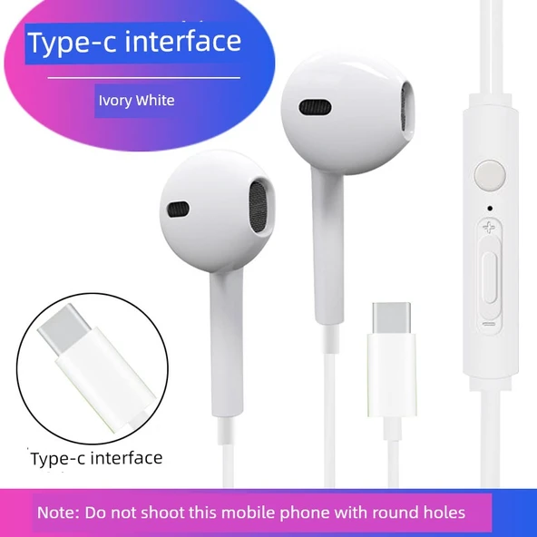 Type-C Kulak İçi Kulaklık - Beyaz