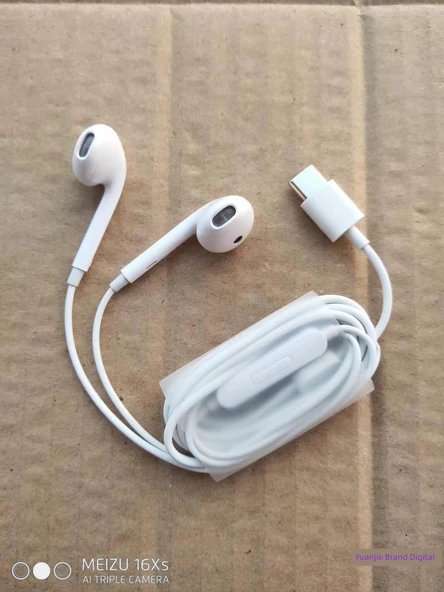 Type-C Gümüş Örgü Orjinal Kulaklık - Standart Paket - Resim 7