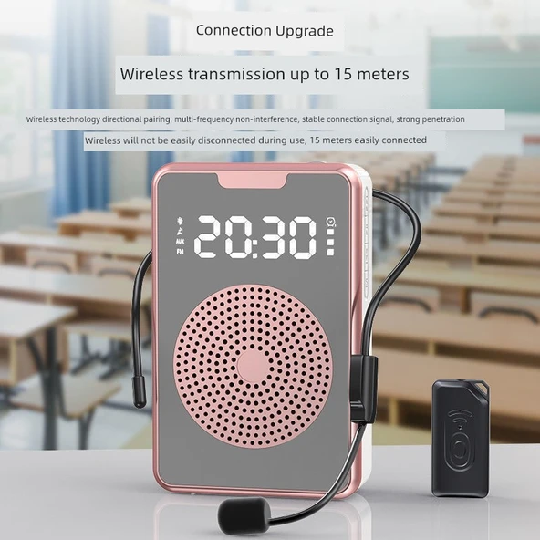 Bluetooth'lu Kablolu Hoparlör - Beyaz - Çalar Saat ve Kayıt Özellikli - 5