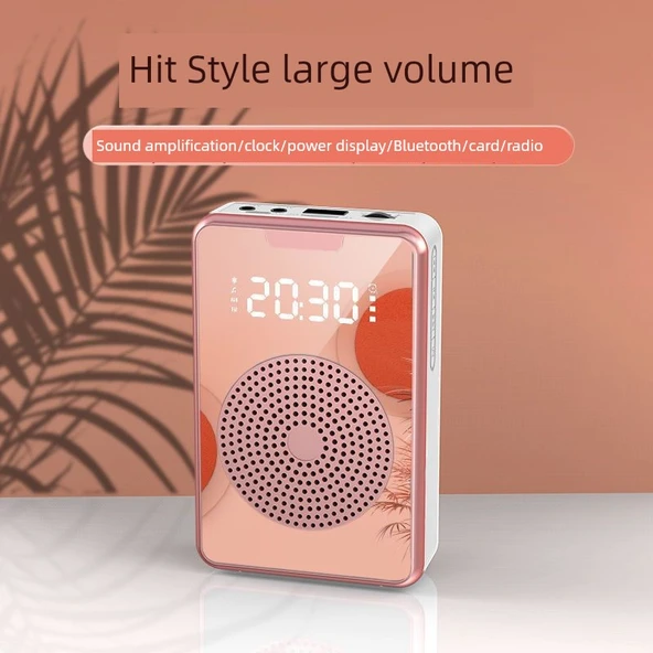 Bluetooth'lu Kablolu Hoparlör - Beyaz - Çalar Saat ve Kayıt Özellikli - 3