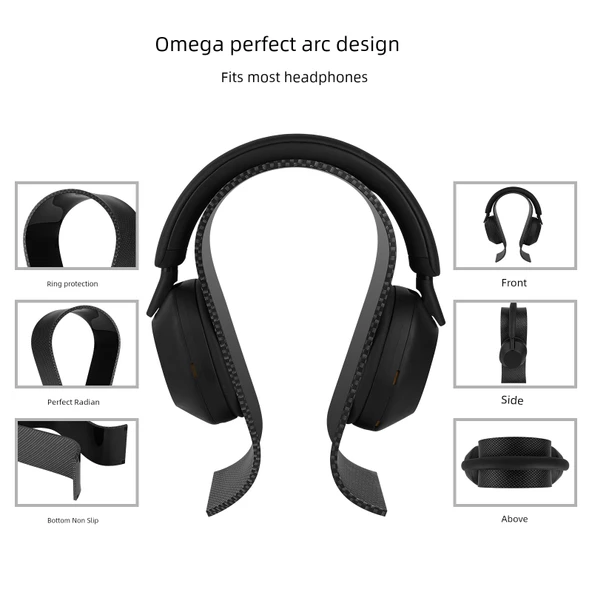 Akrilik Kulaklık Standı - Siyah 5mm Mikro Fiber Detaylı - 5