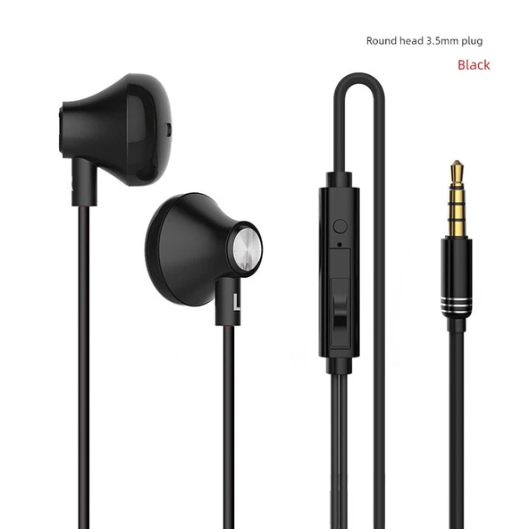 3.5mm Yuvarlak Girişli Siyah Kulaklık