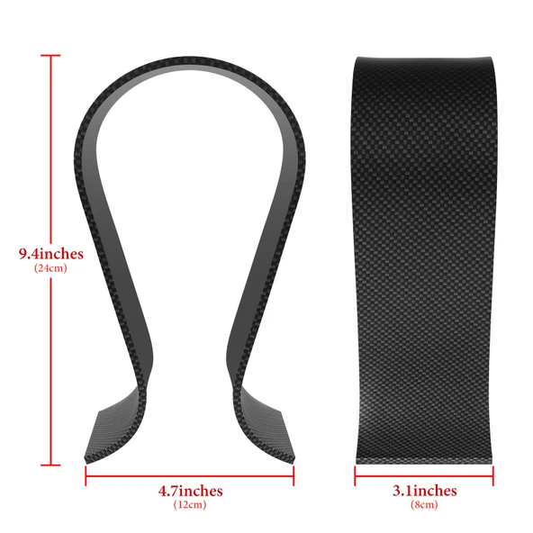 Akrilik Kulaklık Standı - Siyah 5mm Mikro Fiber Detaylı - 9