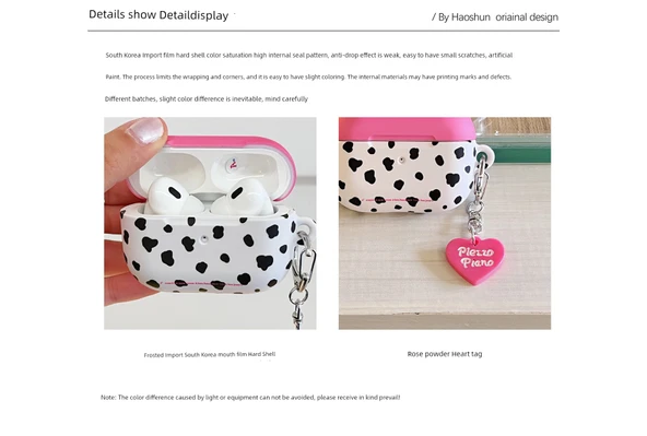 Pembe Leopar Desenli Kalpli AirPods Pro Kılıfı - 8