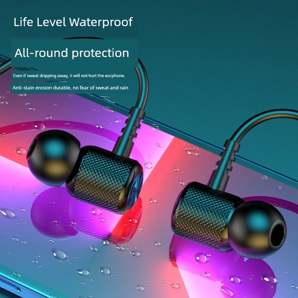 Bluetooth Kulaklık - Boyun Askılıklı Spor - Şeffaf Mavi Renkli Çanta - 3