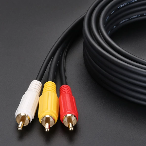 RCA Kırmızı Sarı Beyaz AV Kablosu - 2 Metre - 6