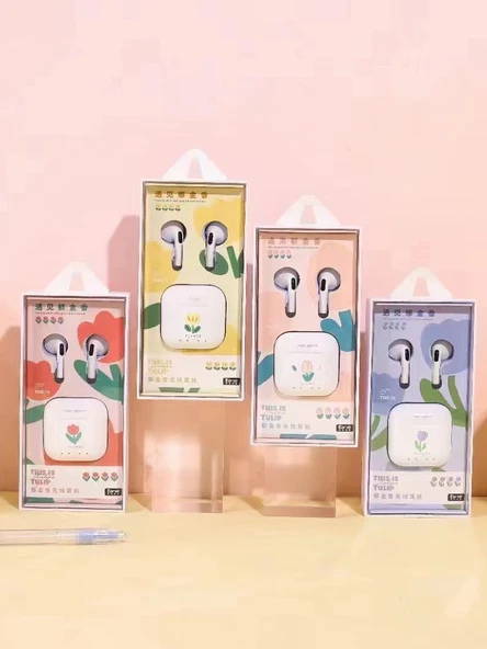 TWS-75 Bluetooth 5.3 Kulak İçi Kulaklık - Sarı Lale - 4