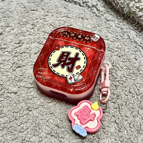 AirPods 1/2 Kılıf - Şeffaf Yeşil Desenli - 11