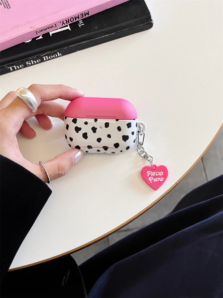 Pembe Leopar Desenli Kalpli AirPods Pro Kılıfı - 10