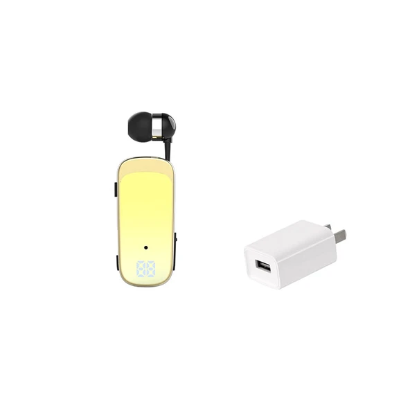 Bluetooth 5.2 Tek Kulaklık - Hızlı Şarj Gradient Sarı + 3C Sertifikalı Şarj Başlığı