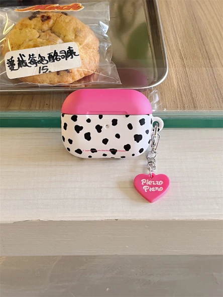 Pembe Leopar Desenli Kalpli AirPods Pro Kılıfı - 11