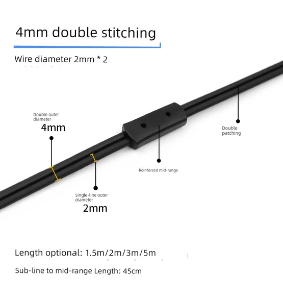 Kulaklık Uzatma Kablosu - 2244 Çift Paralel Hat 2m - 8