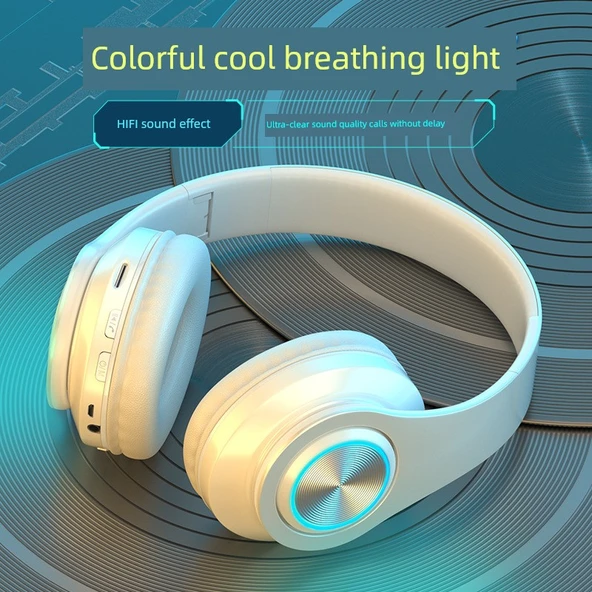 Gürültü Önleyici Kablosuz Bluetooth 5.0 Kulaklık - Süt Beyazı (P47) - 3