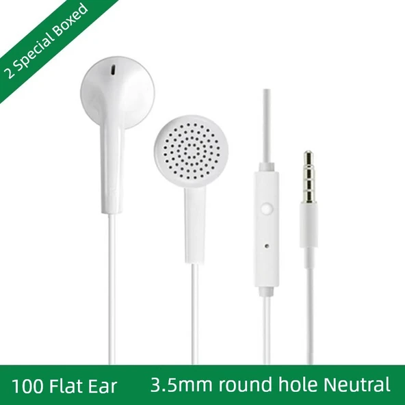 3.5mm Evrensel Kulak İçi Kulaklık - 100 Düz Kulak (İki Kutu)