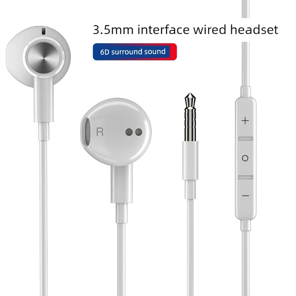 3.5mm Yuvarlak Başlıklı Kablolu Kulaklık - Saklama Kutulu