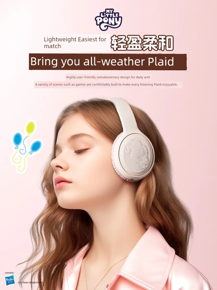 Bluetooth 5.4 Kablosuz Oyuncu Kulaklığı - Çocuklar için - Pembe - 4