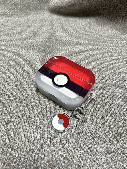 Poke Ball AirPods 4 Koruyucu Kılıf - Şeffaf Elf Topu ve Kolye