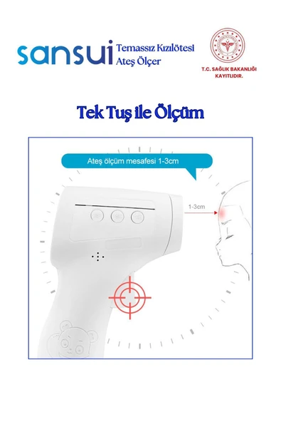 SANSUI Oypa Life Dijital Infrared Termometre Temassız Kızılötesi Ateş Ölçer - 4