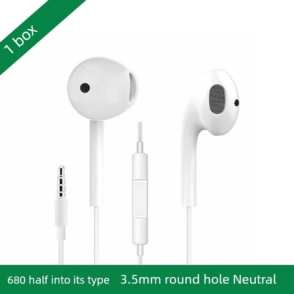 3.5mm Evrensel Kulak İçi Kulaklık - 680 Yarım Kulak İçi (Tek Kutu)